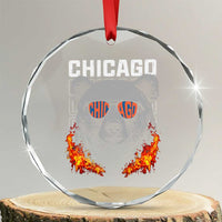 Bears Mascot Crystal Glass Ornament Vintage Retro Chicago TS10