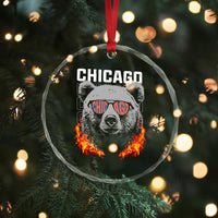 Bears Mascot Crystal Glass Ornament Vintage Retro Chicago TS10