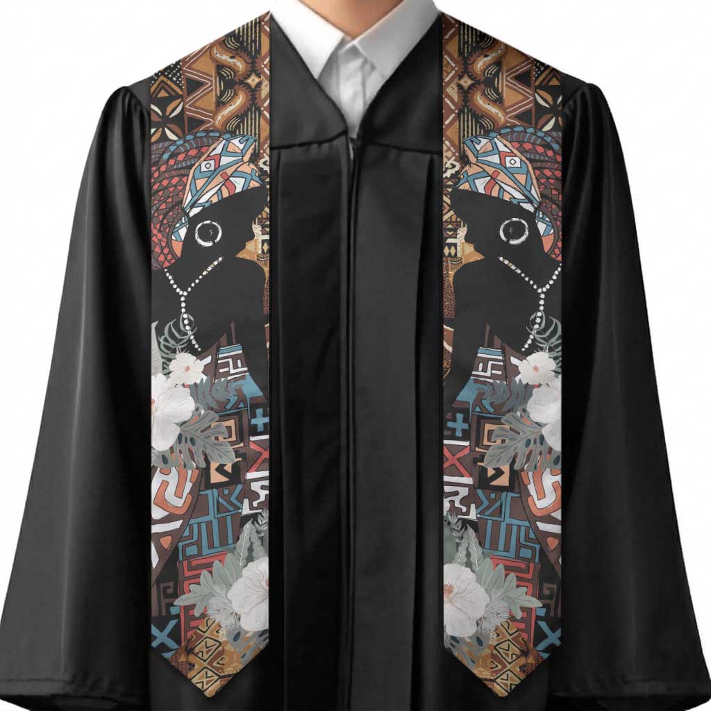 Beautiful Black Woman Graduation Stole African Tribal Pattern