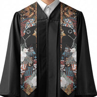 Beautiful Black Woman Graduation Stole African Tribal Pattern