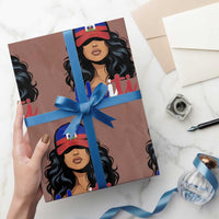Beautiful Haitian Girl in Flag Baseball Cap Wrapping Paper Roll Haiti Heritage Pride