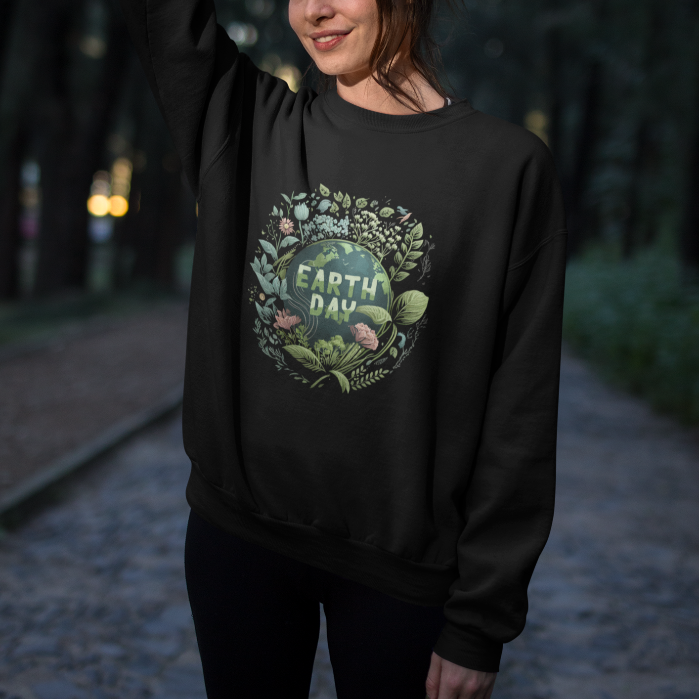 Earth Day Sweatshirt Go Planet Go Green Raise Environmental Crisis Awareness - Wonder Print Shop