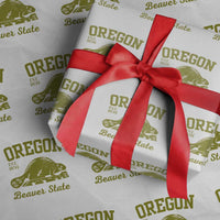 Beaver State Oregon Wrapping Paper Roll Est 1859 Vintage Flag - Wonder Print Shop
