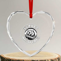 Beaver Whisperer Heart Crystal Glass Ornament Funny Wildlife Lover Nature Humor - Wonder Print Shop