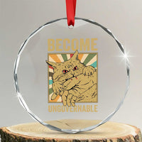 Become Ungovernable Cat Crystal Glass Ornament Funny Retro Cat Bite Horror Anime - Wonder Print Shop