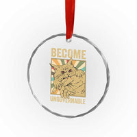 Become Ungovernable Cat Crystal Glass Ornament Funny Retro Cat Bite Horror Anime - Wonder Print Shop