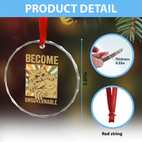 Become Ungovernable Cat Crystal Glass Ornament Funny Retro Cat Bite Horror Anime - Wonder Print Shop
