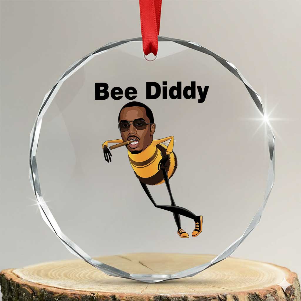 Bee Diddy Crystal Glass Ornament Dark Humor Internet Meme Brainrot Gen Z