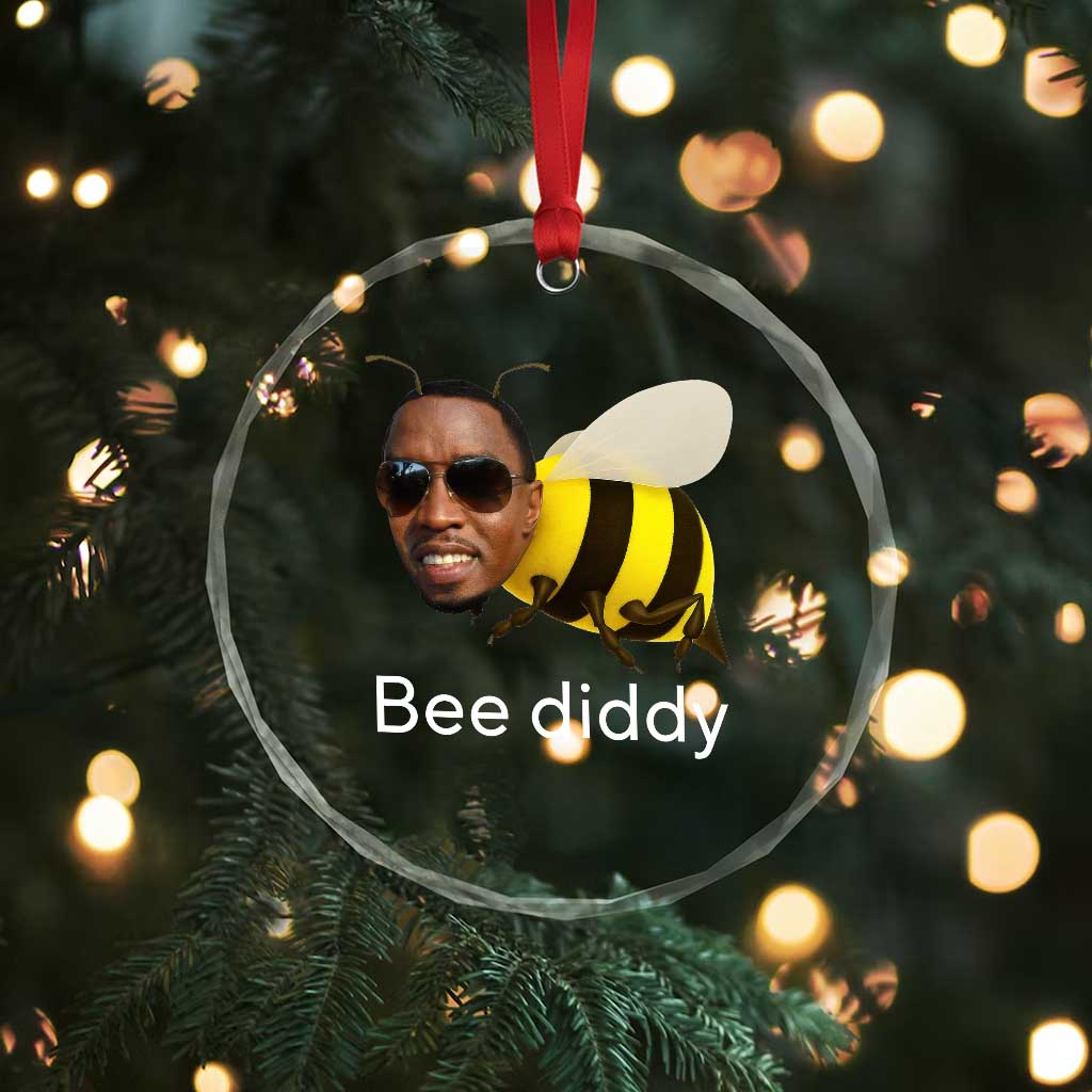Bee Diddy Crystal Glass Ornament Funny Weirdcore Dark Humor Internet Memes Gen-Z - Wonder Print Shop