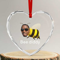 Bee Diddy Heart Crystal Glass Ornament Funny Weirdcore Dark Humor Internet Memes Gen-Z - Wonder Print Shop