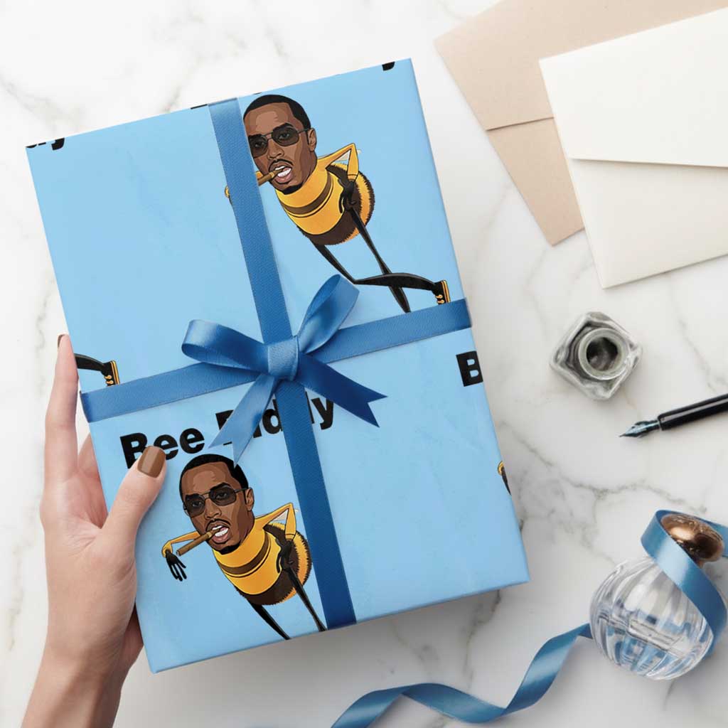 Bee Diddy Wrapping Paper Roll Dark Humor Internet Meme Brainrot Gen Z