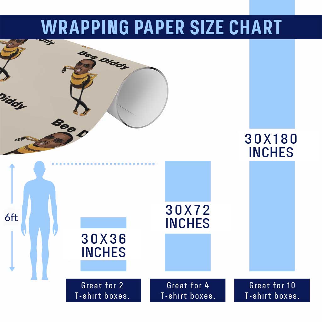 Bee Diddy Wrapping Paper Roll Dark Humor Internet Meme Brainrot Gen Z