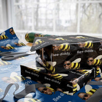 Bee Diddy Wrapping Paper Roll Funny Weirdcore Dark Humor Internet Memes Gen-Z - Wonder Print Shop