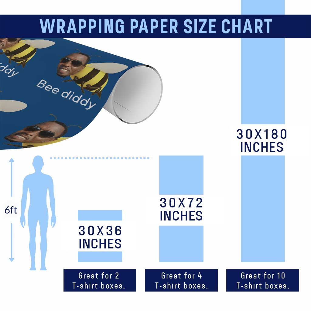 Bee Diddy Wrapping Paper Roll Funny Weirdcore Dark Humor Internet Memes Gen-Z - Wonder Print Shop