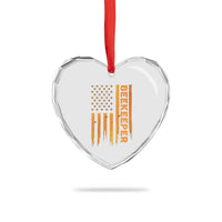 Beekeeping American Flag Honeycomb Honey Bees Beekeeper Heart Crystal Glass Ornament