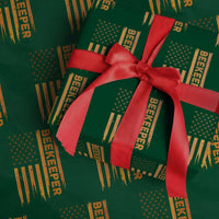 Beekeeping American Flag Honeycomb Honey Bees Beekeeper Wrapping Paper Roll