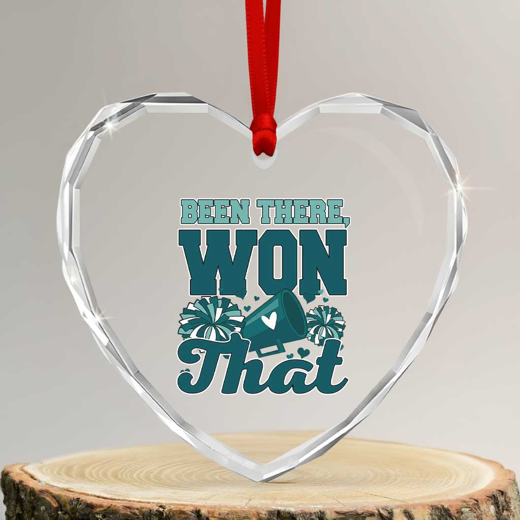 Been There Won That Cheer Spirit Heart Crystal Glass Ornament Game Day Champions Sport Fans - Wonder Print Shop