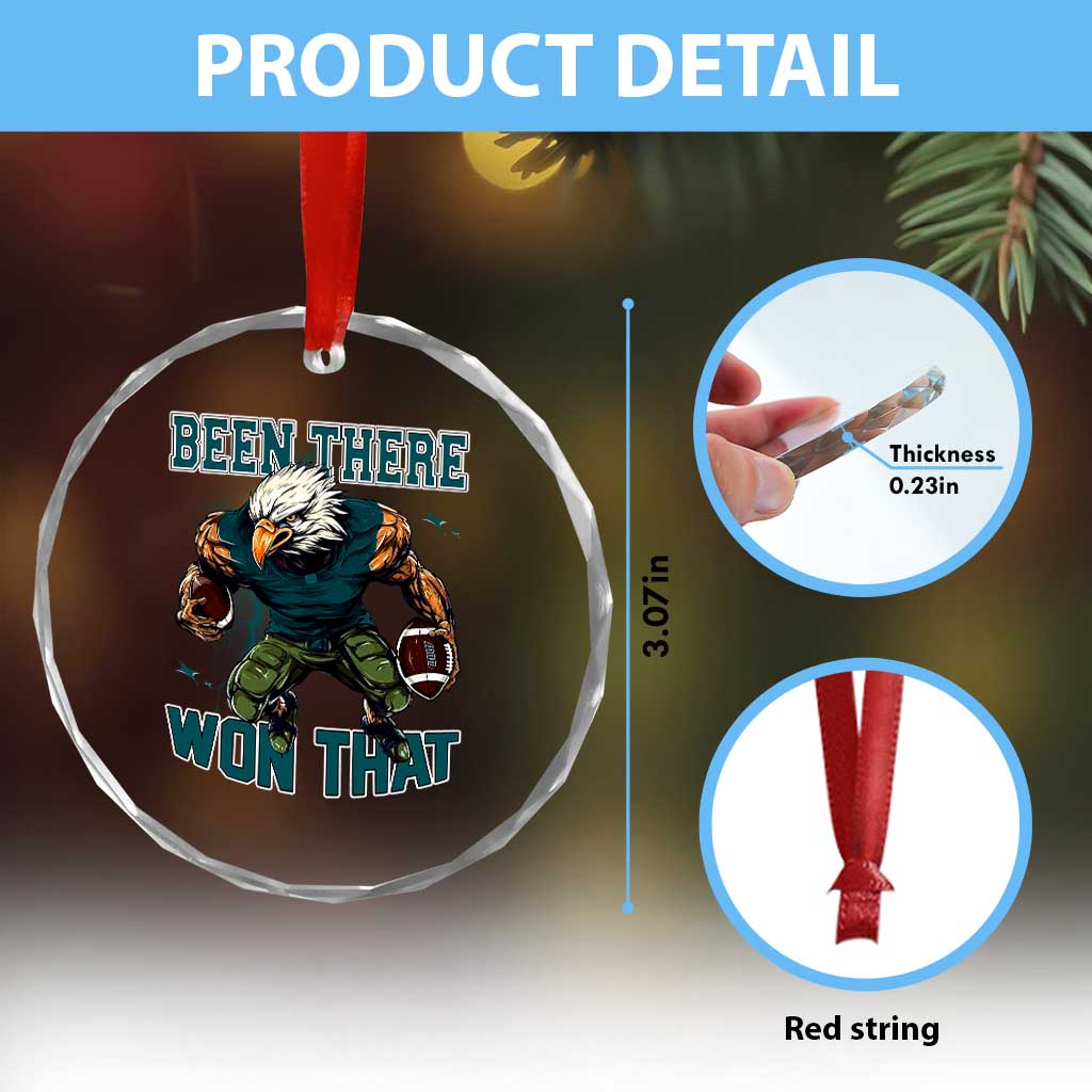 Been There Won That Fierce Football Graphic Crystal Glass Ornament Game Day Champions Sport Fans - Wonder Print Shop