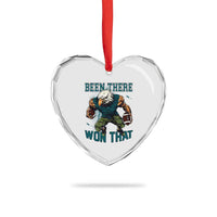 Been There Won That Fierce Football Graphic Heart Crystal Glass Ornament Game Day Champions Sport Fans - Wonder Print Shop