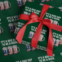 Beer American Flag 4th of July Wrapping Paper Roll Bad Day to Be A Beer