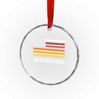 Beersexual Funny Beer Lover Graphic Crystal Glass Ornament Vintage American Flag Parody