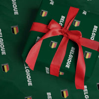 Belgique Belgium Flag Shield Minimalist Graphic Wrapping Paper Roll French Belgian Pride and European Heritage Souvenir