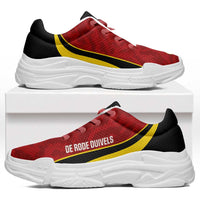 Belgium 2026 Football Chunky Sneakers De Rode Duivels Grunge Curve Stylized - Wonder Print Shop