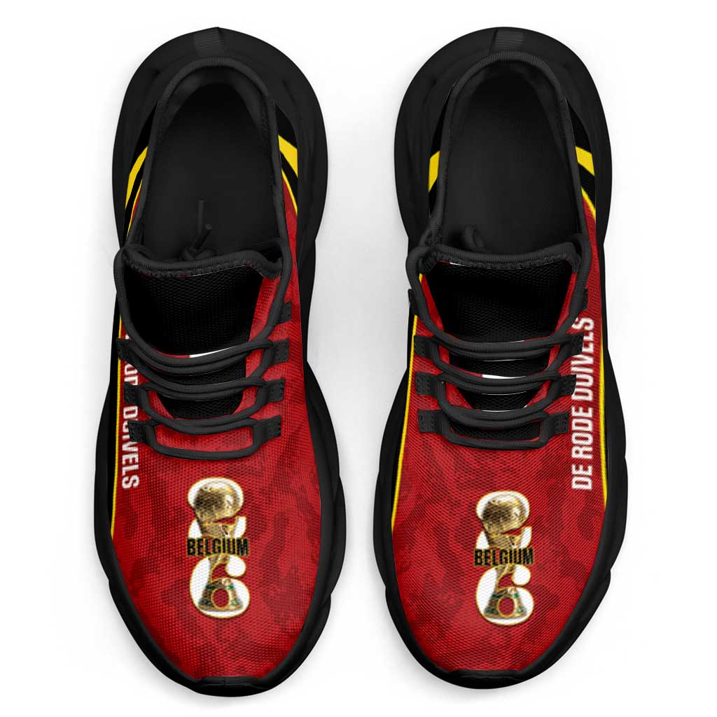 Belgium 2026 Football Clunky Sneakers De Rode Duivels Grunge Curve Stylized - Wonder Print Shop