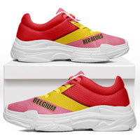 Belgium 2026 World Football Chunky Sneakers Red Devils Pink And Flag Color