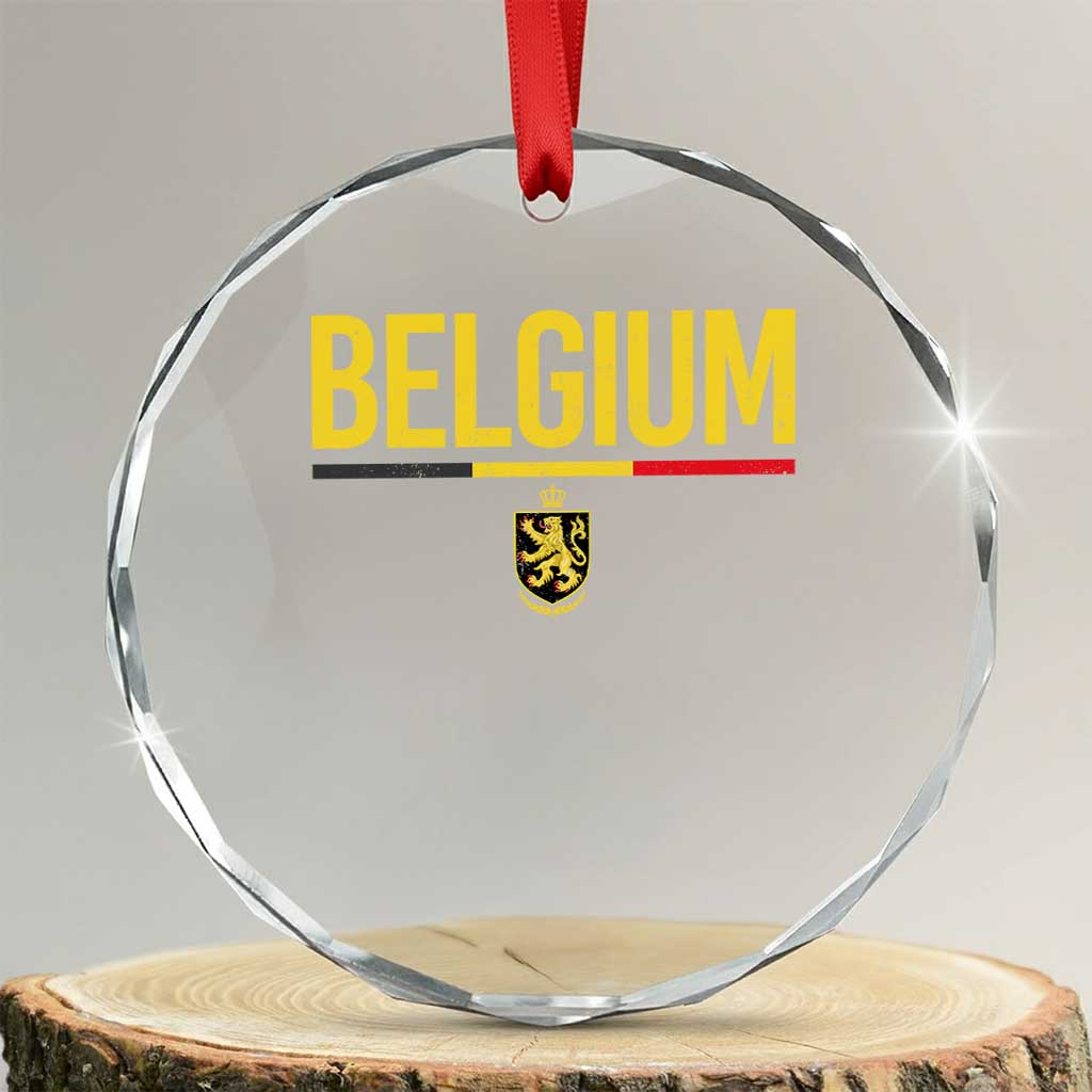 Belgium Belgian Flag Crystal Glass Ornament Belgian Lion Coat of Arms Belgie Souvenir