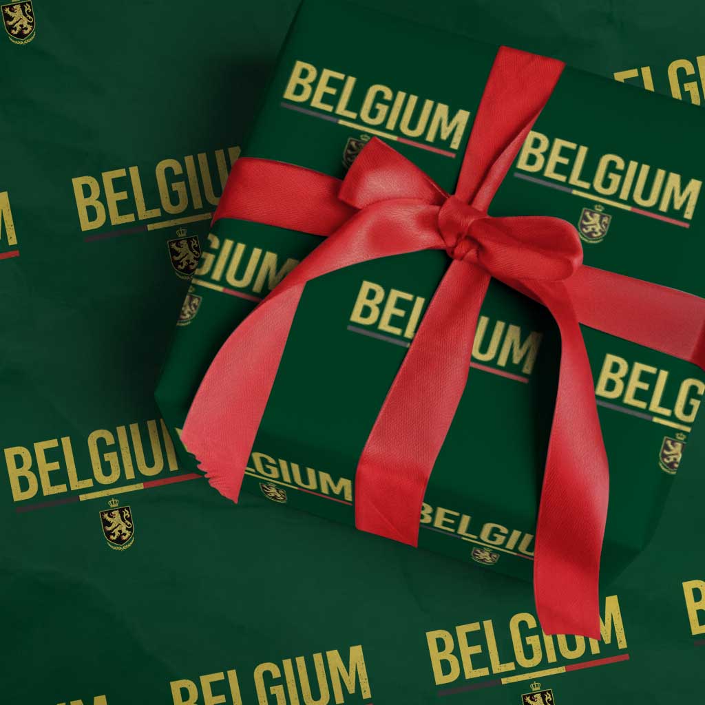 Belgium Belgian Flag Wrapping Paper Roll Belgian Lion Coat of Arms Belgie Souvenir