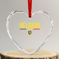 Belgium Belgian Flag Heart Crystal Glass Ornament Belgian Lion Coat of Arms Belgie Souvenir