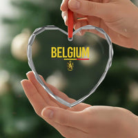 Belgium Belgian Flag Heart Crystal Glass Ornament Belgian Lion Coat of Arms Belgie Souvenir