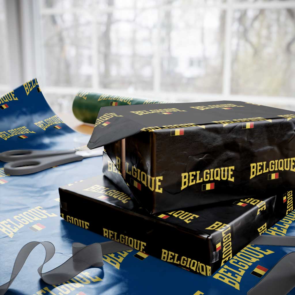 Belgium Belgique Throwback Design Vintage Belgian Flag Jersey Style Wrapping Paper Roll