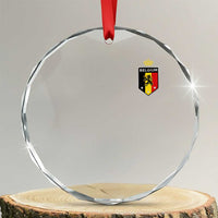Belgium Football Crest Crystal Glass Ornament Vintage Belgian Lion Crown Belgian Heritage
