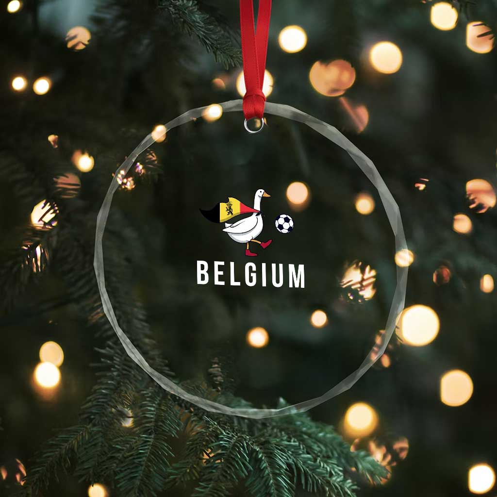 Belgium Football Crystal Glass Ornament Silly Goose Soccer Fan Support
