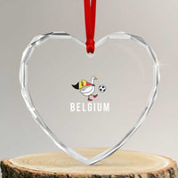 Belgium Football Heart Crystal Glass Ornament Silly Goose Soccer Fan Support