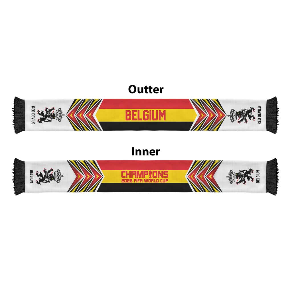 Belgium Football Nations 2026 Soccer Scarf Sporty Pattern
