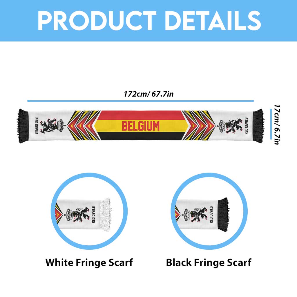 Belgium Football Nations 2026 Soccer Scarf Sporty Pattern