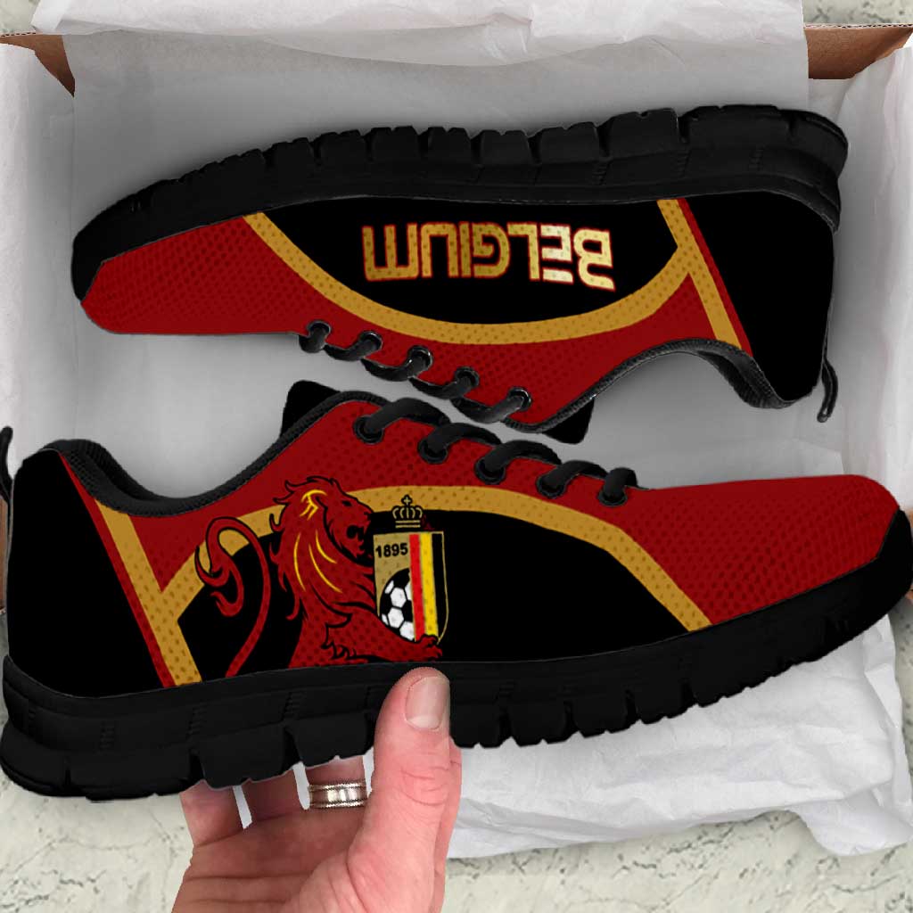 Belgium Football Sneakers Bold National Colors With Lion Crest