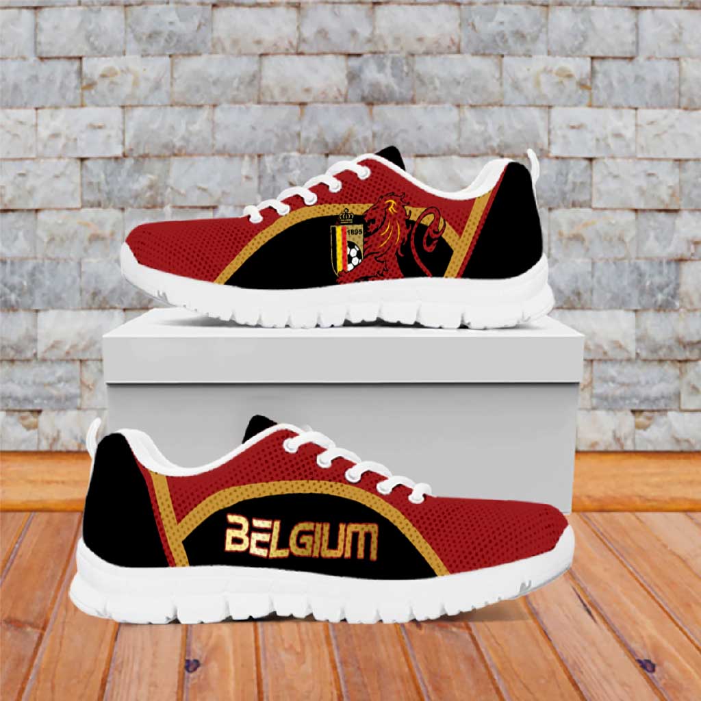 Belgium Football Sneakers Bold National Colors With Lion Crest