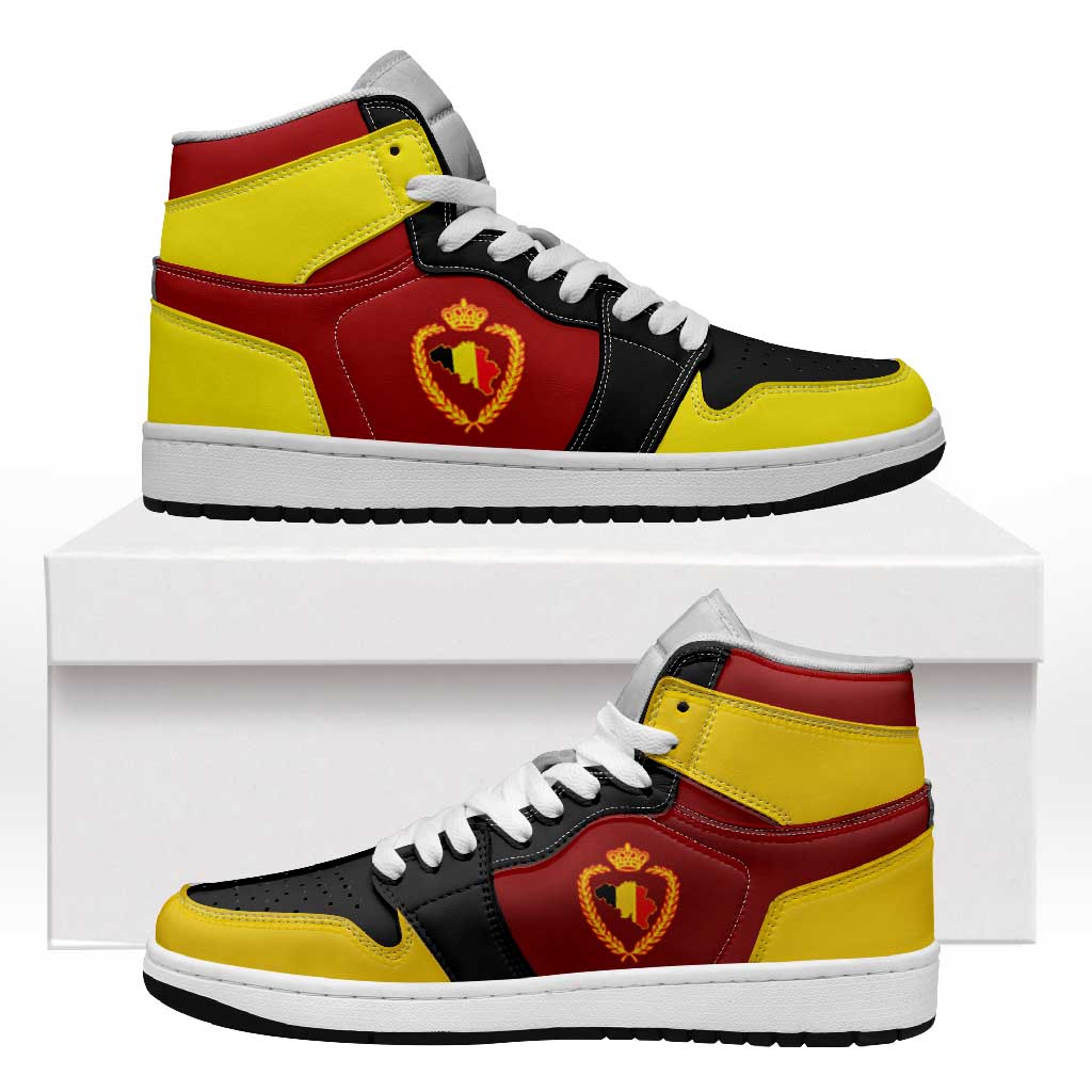 Belgium High Sneakers AJ1 Classic National Flag Style - Wonder Print Shop