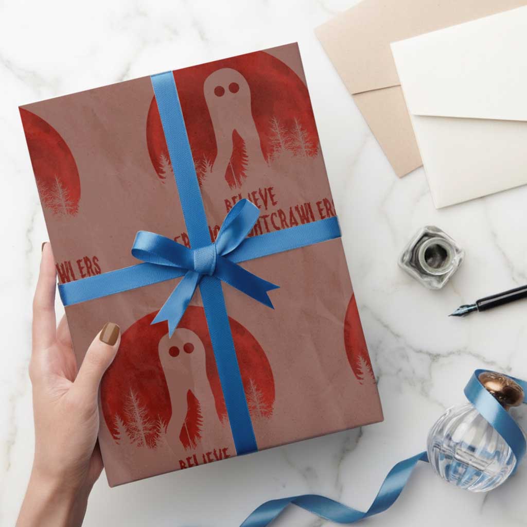 Believe In Fresno Nightcrawlers Wrapping Paper Roll California Cryptid Hunter Gift - Wonder Print Shop