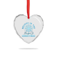 Believe In The Magic Of Christmas Heart Crystal Glass Ornament Xmas Snowflake - Wonder Print Shop