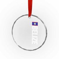 Belize Flag Crystal Glass Ornament Distressed Central American Pride Heritage Gift