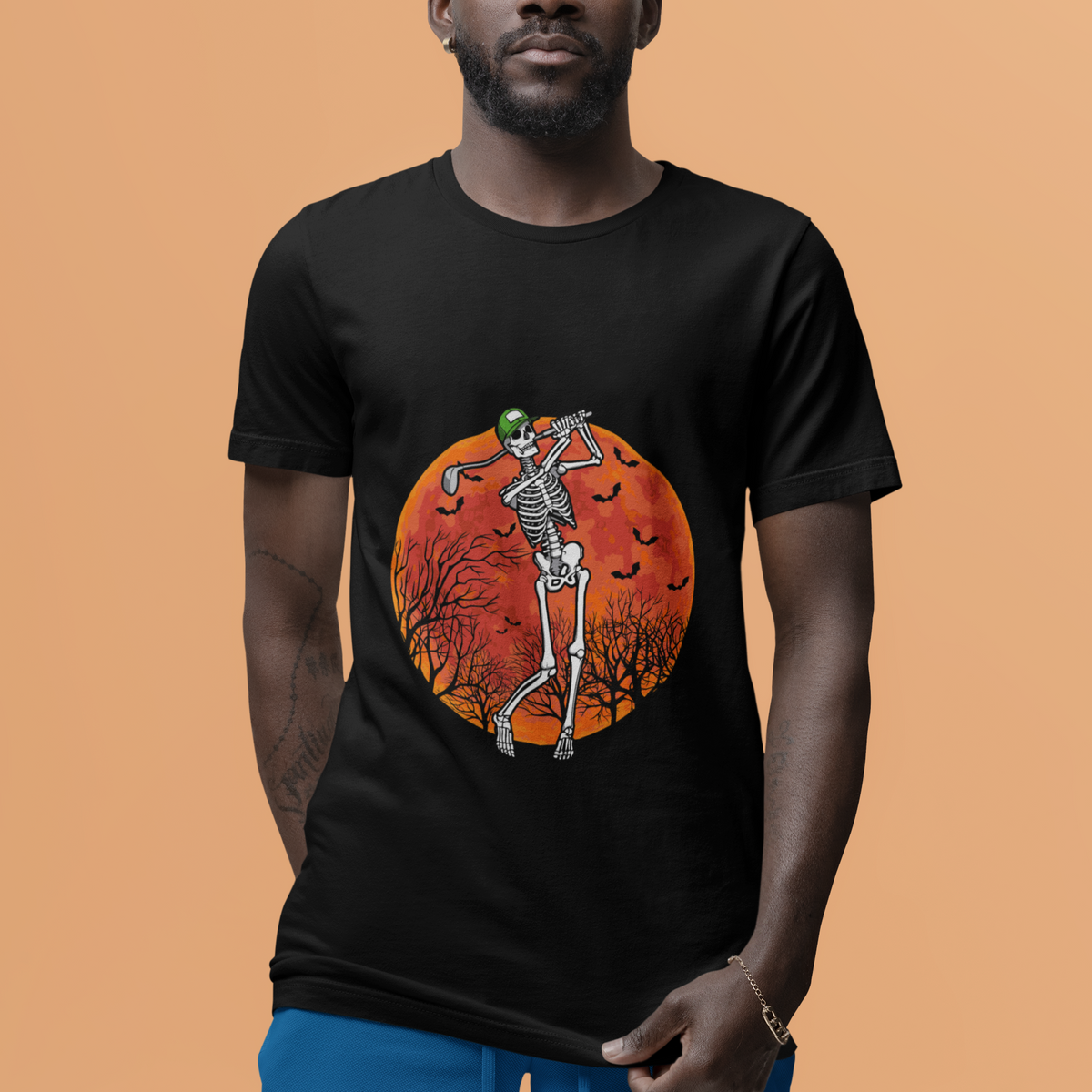 Golfing Skeleton T Shirt Funny Golf Skeleton Golf Lover Golfer Halloween Costume - Wonder Print Shop