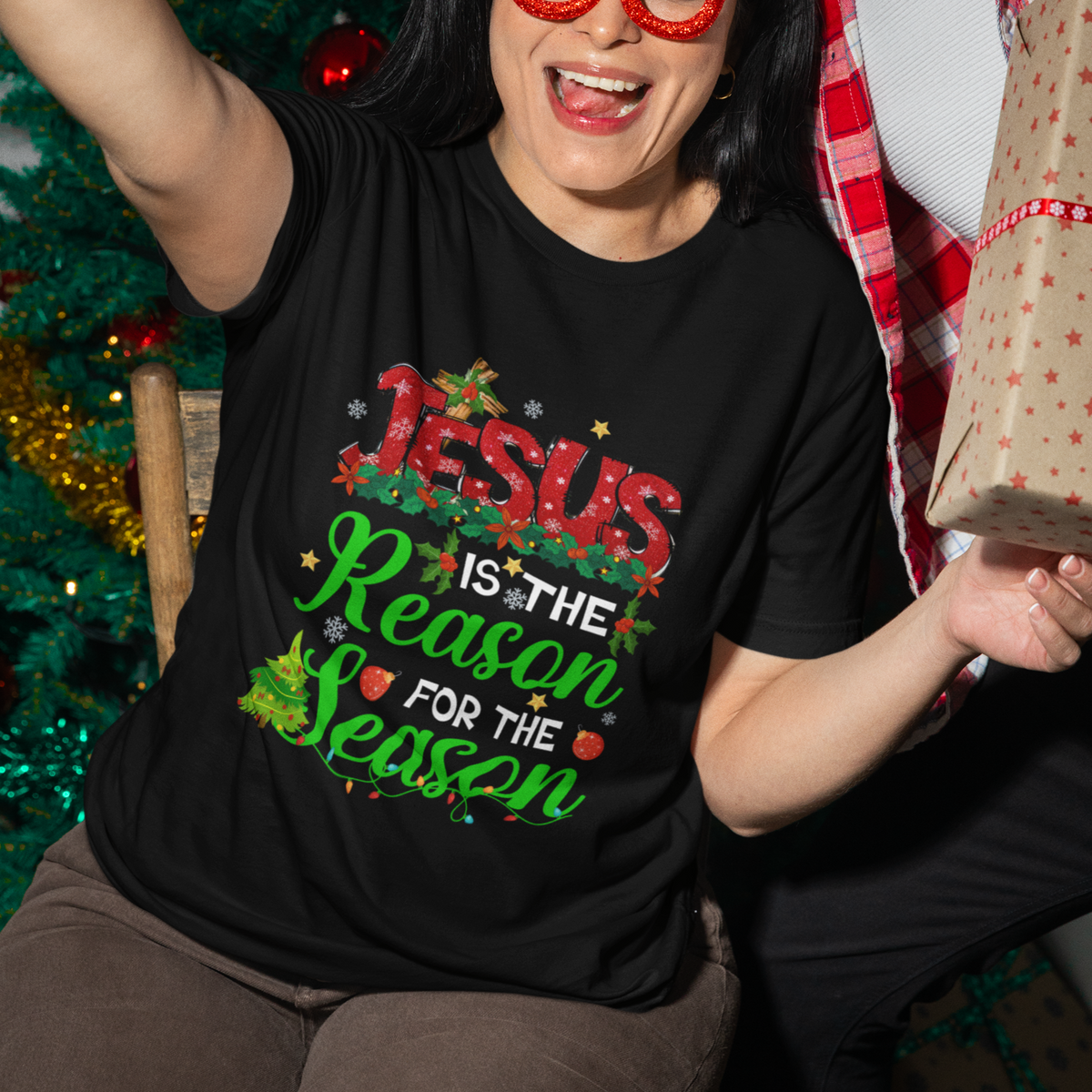 Christmas T Shirt Jesus Is The Reason For The Season - Wonder Print Shop