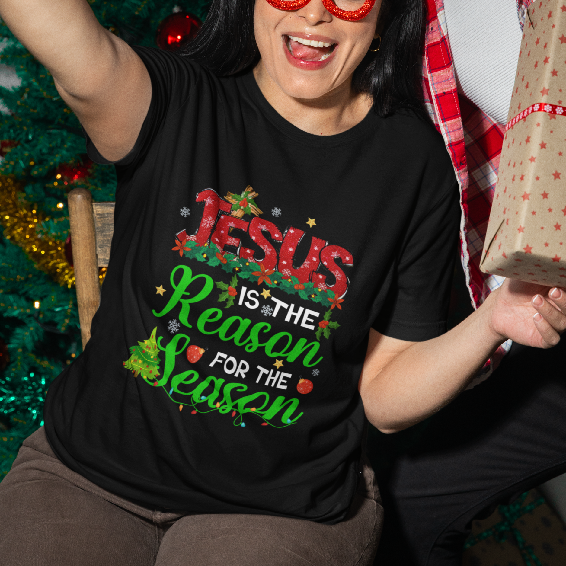 Christmas T Shirt Jesus Is The Reason For The Season - Wonder Print Shop