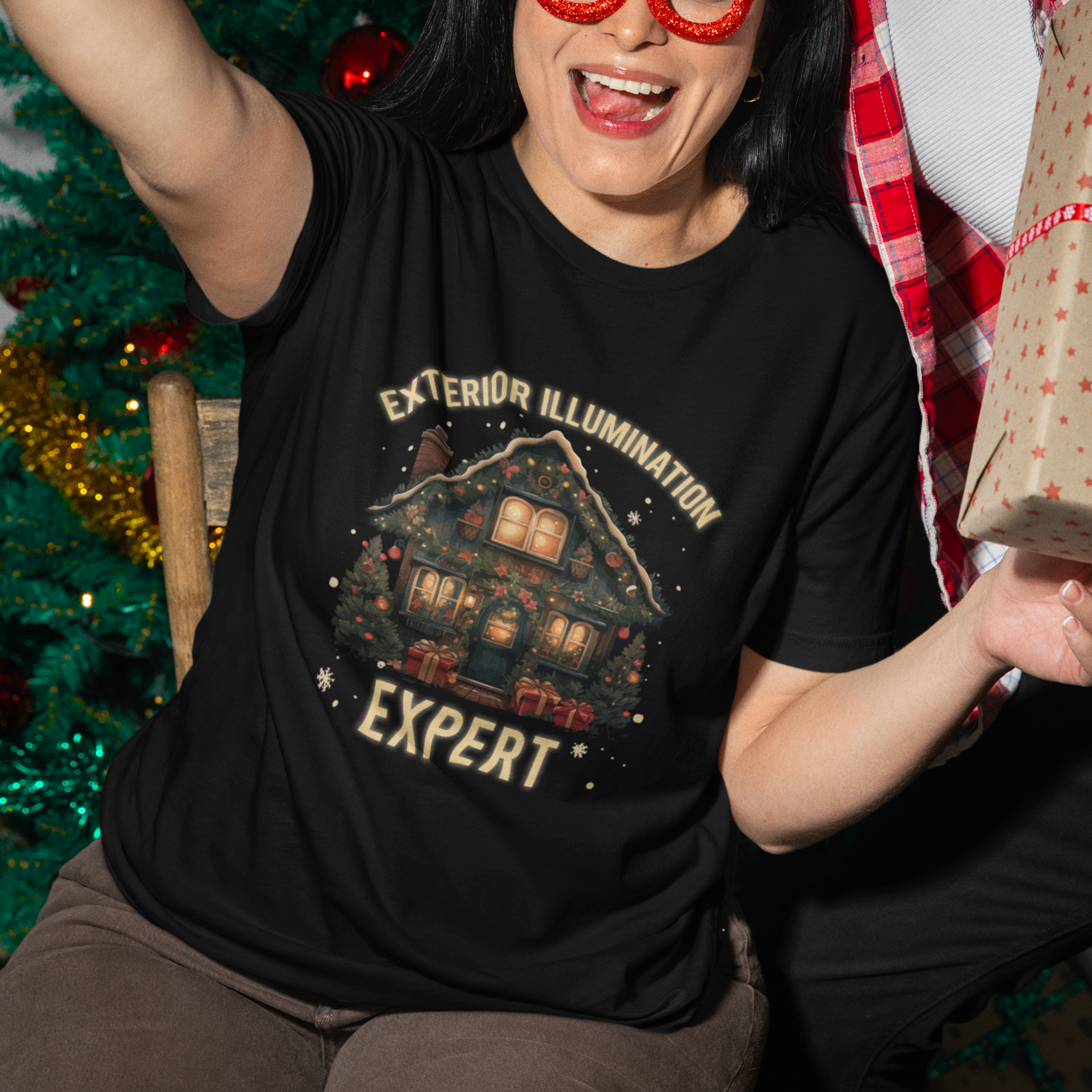 Funny Christmas T Shirt Exterior Illumination Expert Xmas Lights Home Decor - Wonder Print Shop