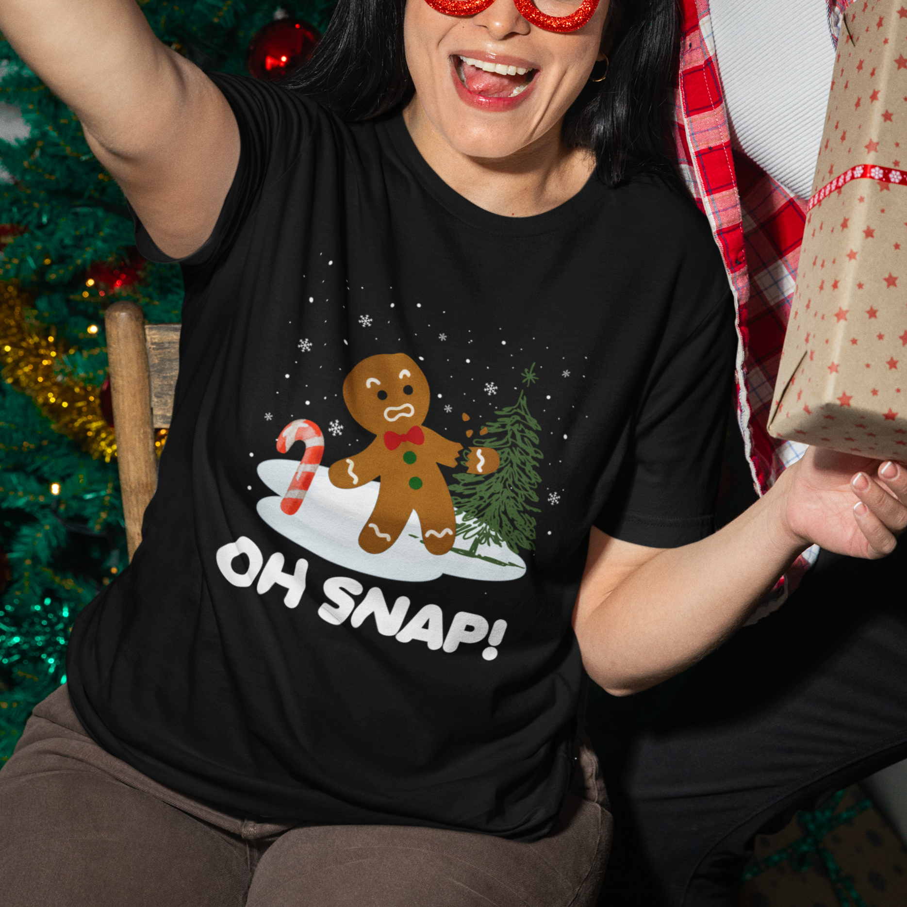 Gingerbread T Shirt Oh Snap Funny Christmas Cookie Baking Squad - Wonder Print Shop